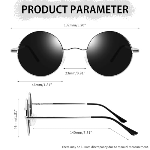 Image of Joopin Small Round Sunglasses Hippie Circle Sun Glasses UV400 Protection