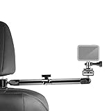 Headrest Clamp Mount Compatible with GoPro and Other Action Cameras - TACKFORM Enduro Series 12.25' Arm with Locking Elbow