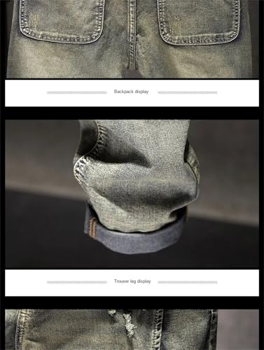 Men's Summer Jeans Holes Designer Trendy Straight Plus Size Denim Trousers Pants3