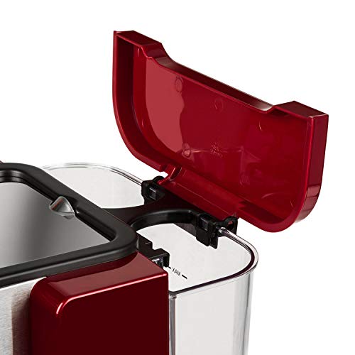 Klarstein Passionata Rossa Espresso Machine, 1350W, Stainless Steel Components, Steam Nozzle for Frothing Milk and Preparing Hot Drinks, 20 Bar, Cherry Red