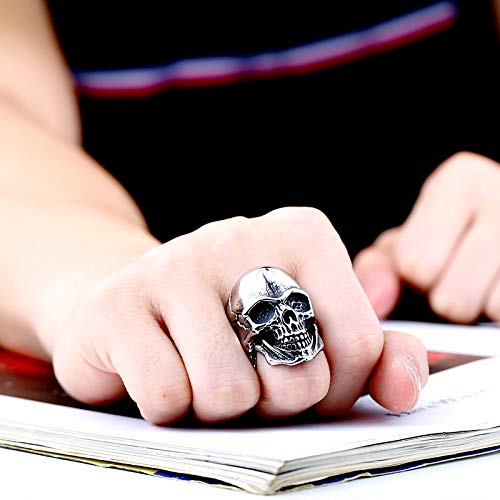 Image of Genuine Stainless Steel Ring Jewelry for Men Fashion Punk Biker Skull Rings