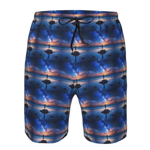 Starry Night Sky Deep Print Stylish Beach Shorts Swim Trunks Lightweight Breathable Summer Outdoor Activities4