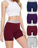 Sunm Boutique Women's Boxer Briefs Cotton Boyshorts Underwear for Women High Waisted Panties Plus Size 5.5' Inseam 4 Pack