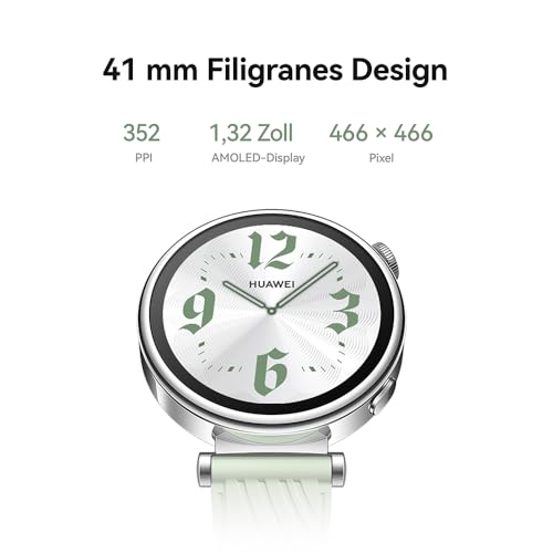 Huawei Montre Intelligente Watch GT 4 – Jusqu'à 2 semaines d'autonomie – Compatible avec Android et iOS – Surveillance de la santé avec Analyse des Ondes de pouls – 41 mm Vert