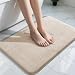 Yimobra Memory Foam Bath Mat Large Size 31.5 by 19.8 Inches, Comfortable, Soft, Maximum Absorbent, Machine Wash, Non-Slip, Thick, Easier to Dry for Bathroom Floor Rug, Beige