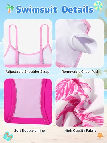 Image of Girl's 3 Piece Bikini Set Cross Strap Swimsuits for Girls Bathing Suit with Shorts Teen Swimwear Swimming Suit