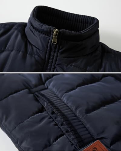 Image of VtuAOL Men's Outerwear Vest for Men Winter Puffer Vests Fleece Lined Outdoor Warm Sleeveless Jackets