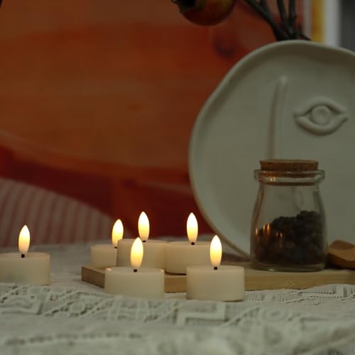 Image of Flameless LED Tealight Candles, Battery Operated Fake LED Lights Electric Flickering Tea Lights for Wedding Party Halloween Christmas Party Theme Party, Holiday Decor Home Decorations, Set of 36