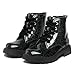 K KomForme Girls Glitter Ankle Boots Lace Up Waterproof Combat Shoes With Side Zipper for Toddler/Little Kid/Big Kid