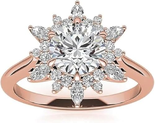 Moissanite Engagement Ring, 1CT-3CT Round Cut, Cluster Halo Design, Vintage Style Promise Ring Anniversary Promise Ring for Her4