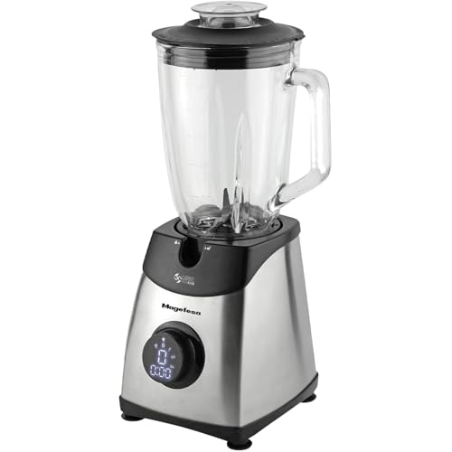 Magefesa Wirbel - Batidora de Vaso, 1800W, Jarra de Cristal de 1.5L, 3 Velocidades, Funcion Turbo, Proteccion contra Sobrecalentamiento, Pantalla LCD