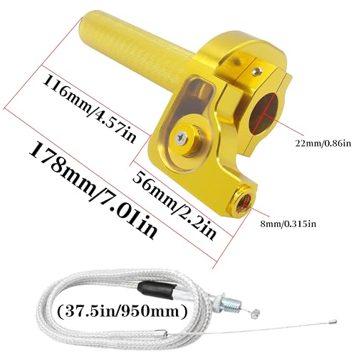 Image of Motorcycle Throttle Assembly,7 /8 inch Quick Twist Throttle Grips with Throttle Cable Aluminum Alloy Universal for CRF KLX SSR TTR 110 125 150 250cc Dirt Pit Bike ATV Mini Bike