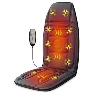 Vibration Back Massager with Heat Massage Chair Pad with 10 Vibration Motors 2 Heating Levels Chair Massager for Recliner Office Chair Sofa Gifts for Mom Dad Woman Man