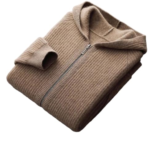Abrigo de lana tipo cárdigan de punto de lana para hombre casual XL bronceado