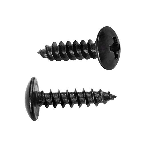 Xiedeai Tornillos para Madera Negro - Autorroscantes Acero Al Carbono Ranura Cruzar Tornillo de Cruz Redonda Cabeza de Hongo M4 M5 Cover