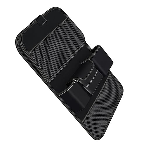 Riloer Storage Holder, 1 PC Car Seat Back Storage Bag, Leather Backseat Organizer with Foldable Tray Compatible with Various Vehicles 25.2 * 17.7 Inch (Black)