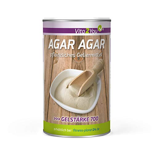 Vita2You Agar Agar 200g - Geliermittel - Glutenfrei - EU Anbau - veganes Agar Pulver in Lebensmittelqualität - pflanzliche Gelatine - Premium Qualität