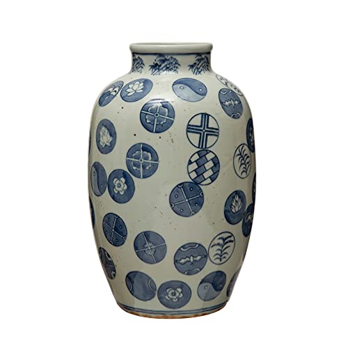 Creative Co-Op Decorative Stoneware Painted Global Designs, Blue And White Vase #TOP10