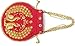 Indian Maroon Peacock Embrodered Potli Bag for Women Pearl Handle Traditional Gift For Bridel Wedding Return Favor (H*l 23 * 24)