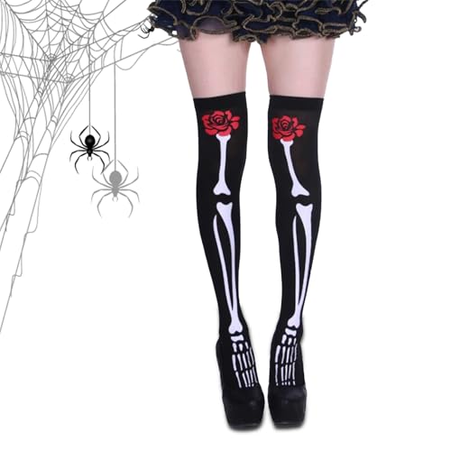 Lithyc Calzini Con Teschio Per Adulti-Halloween-Calzini Halloween-Cosplay-Halloween Personalizzati-Tuta Attillata Per Travestimento, Travestimento Natalizio