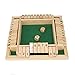 Colmanda Tradicional Cuatro Lados Dados Juego, Juego Dados Flip Cuatro Lados, Juguetes Educativos Familiares Tablero Números Madera Juego Dados 4 Vías para Niños Cumpleaños Navidad