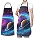 GFLFMXZW Apron for Women Men Waterpoof Aprons Colorful Solar System Adjustable Bib Work Aprons for Dishwashing