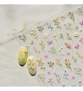 1pc Cute Flower Nail Art Stickers, 5D Embossed Nail Stickers for Nail Art Spring Flower Nail Deca...