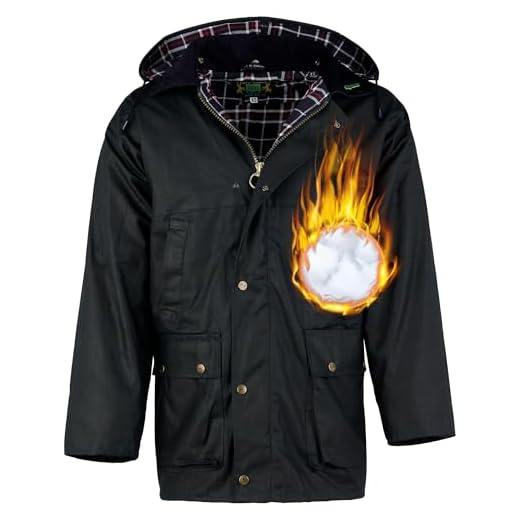 Romneys Gefütterte Englische Wachsjacke Country – Winterjacke für Damen & Herren | Warm wattiert, wind- & wasserdicht | Robuste Outdoor- und Regenjacke mit Kapuze