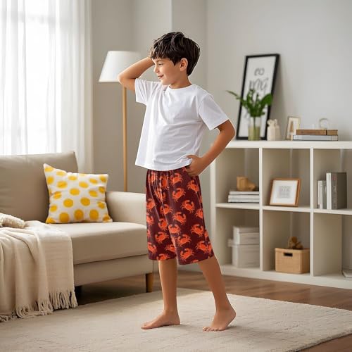 ALAZA Cartoon Crab Vintage Pajama Shorts Sleep Shorts Pant Lounge Pajama Bottoms Elastic Waist with Pockets4