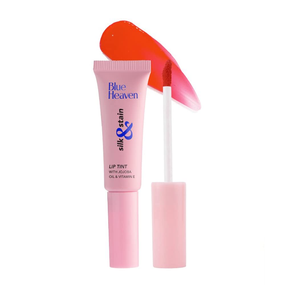 Blue Heaven Silk & Stain Lip Tint, With Jojoba Oil & Vitamin E, Long Lasting, Non Sticky, Transfer Proof Formula, Natural Finish, Sunset Orange,8ml-image-37