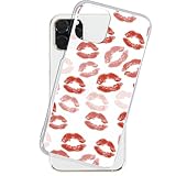 SmaSmaSweets iPhone XS ケース [デザイン:A.レッド/クリアケース] Lip_Lip_Lip ハード スマホケース カバー