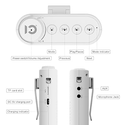 SHIDU Voice Amplifier, Bluetooth Power Voice Amplifier for Teachers Rechargeable Personal Speakers Microphone Headset Support MP3 Format AUX FM for Classroom Tour Guide Training Meeting Speech