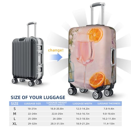 Glass Filled With Orange Slices Elastic Travel Luggage Covers Dustproof Scratch-Resistant Suitcase Protector Fit 22-24 Inch4