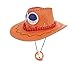 CoolChange Chapeau Puma D. Ace aux poings ardents | avec Corde de Perles et Smileys | pour Fans de One Piece