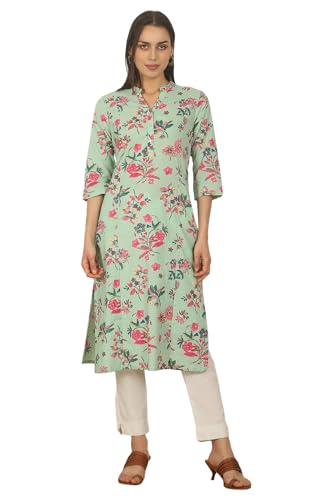 Image of W for Woman Swiss Dot Textured Cotton Straight Kurta