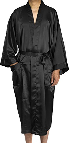 Leisureland Men Satin Robe Long Kimono Robe 48