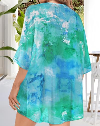 Image of Women Kimono Cardigans Casual Summer Tops Cover up Open Front Floral Print Resort Wear 2026