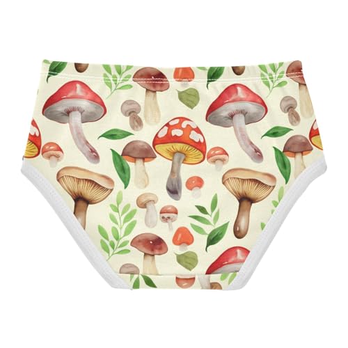 Stylish Toddler Girls Underwear 2t Cotton Girl Panties Cute Forest Mushrooms Beige Briefs Girls Undies2