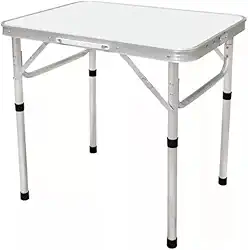 Mesa Dobrável Portátil para Camping e Praia, 60x45cm, Branca, Compacta Tipo Maleta