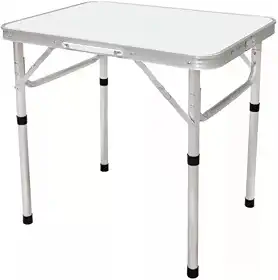 Mesa Dobrável Portátil para Camping e Praia, 60x45cm, Branca, Compacta Tipo Maleta