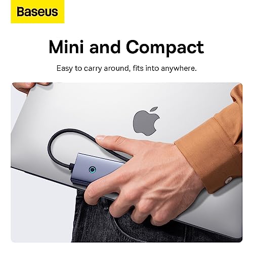 Image of Baseus UltraJoy 5-in-1 USB-C Hub, 4K HDMI, 3x USB 3.0 Ports, 100W Power Delivery, Grey