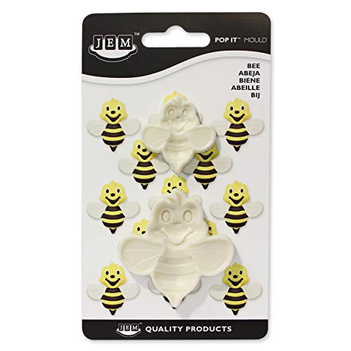 JEM Cutters JEM Pop It Mold for Cake Decorating, Bees-Set of 2, White