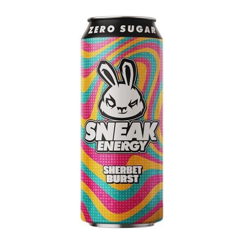 SNEAK Energy Drink Cans | Sherbet Burst with Brainberry | No Sugar. No Nasties. Just Natural Caffeine Focus Boosting Nootropics in a Can | 500ml x 12