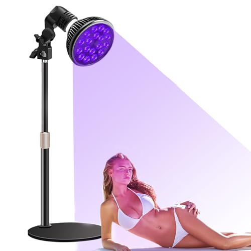 PZCC Solariums et Lampes UV, Lampe Bronzage, Lampe UV Visage,Lampe de Thérapie Télescopique Violette 54 W avec Lunettes de Protection, Convient Aux...