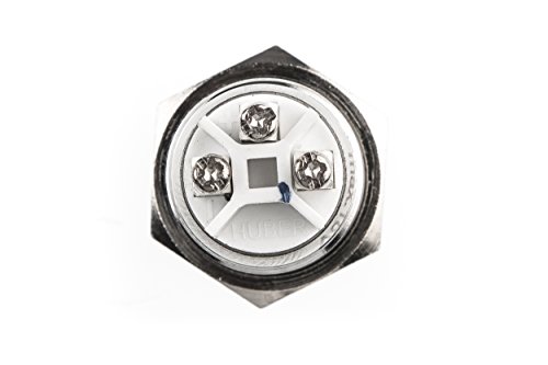 HUBER LED Klingeltaster aus Edelstahl - Türklingelknopf - Haustürklingel aus Edelstahl - Klingelschalter, Klingel, Lichtfarbe Kaltweiß, IP65, rund