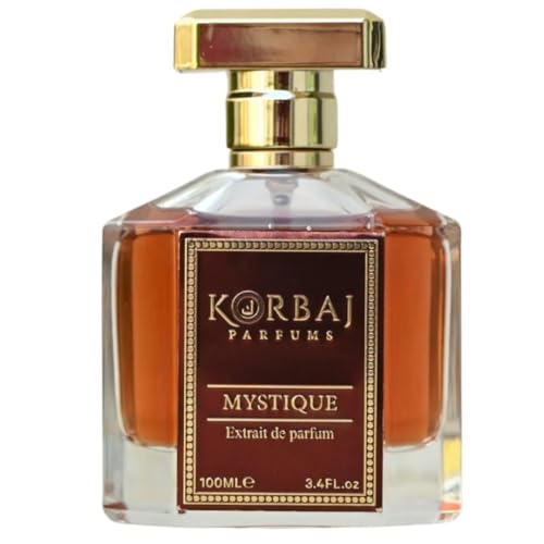 KORBAJ PARFUMS Mystique - Arabian Perfume for Women and Men, EDP Mens Cologne with Rosemary, Pink Pepper, Petitgrain - Jasmine, Neroli, Orris Root, Ylang-Ylang- Sandalwood, Patchouli Perfume 100ml