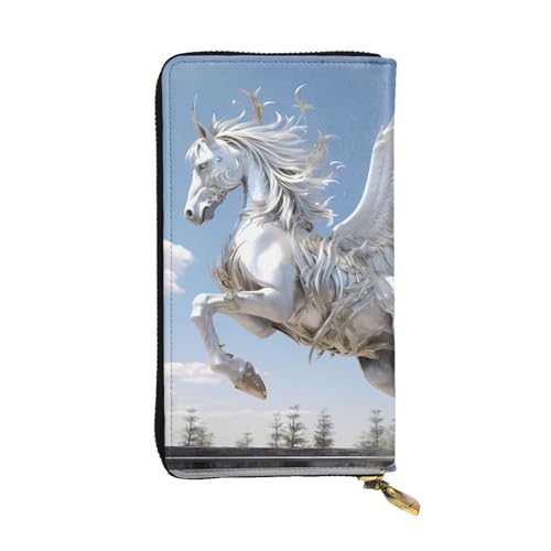 Portefeuille long en cuir véritable Pegasus fini le manque de rangement