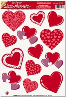 San Valentín corazón adhesivos 12 pulgadas x 17 pulgadas. Hoja (1/paquete)