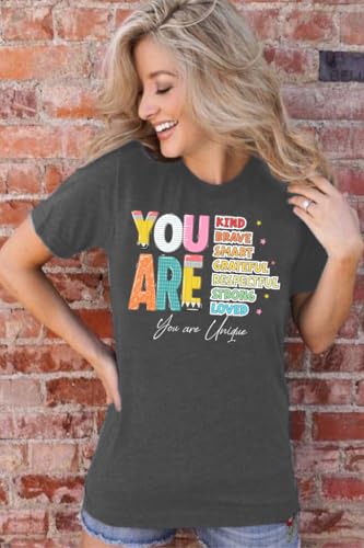 Teacher Shirts Women You are Alphabet Teachers Graphic T-Shirt Back to School Tees Inspirational Kindness Tee Tops3