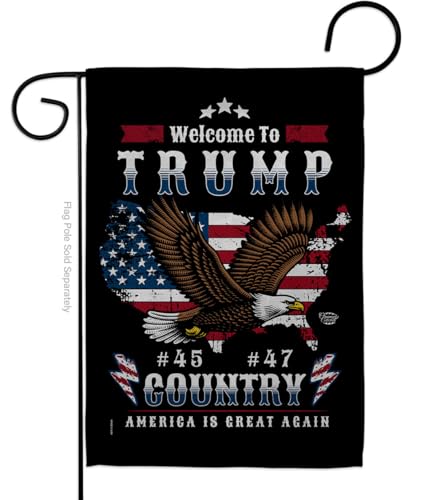 Welcome to Trump Country Flag Yard Sign Wall Hanging Decor Home Poster Rally Shooting MAGA Vance 2024 Political Poster Lawn Garden Outdoor Patriotic Patio Decoration Republican Gift Made in USA